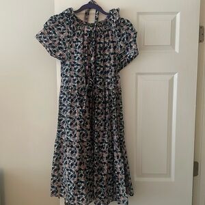 Mirth cotton knee length dress with tie belt.